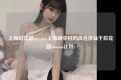 上海后花园dawson(上海城中村的改造得益于后花园dawson计划)